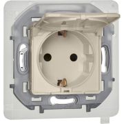 Розетка 1-м СП Inspiria 16А IP44 250В 2P+E защ. шторки с крышкой немецк. стандарт механизм сл. кость IEK 673741