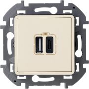 Устройство зарядное Inspiria с 2-мя USB разьемами A и C 240В/5В 3000мА сл. кость IEK 673761