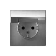 Розетка ArtGallery 16А IP20 с заземл. защ. шторки с крышкой механизм алюм. SE GAL000346