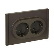 Розетка 2-м СП FORTE&PIANO FP324 16А с заземл. без защ. шторок безвинт. крепл. сер. IEK FP-R21-16-1-K03