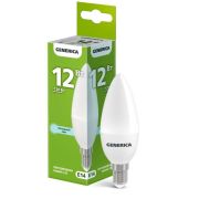 Лампа светодиодная C35 12Вт свеча 6500К E14 230В GENERICA LL-C35-12-230-65-E14-G
